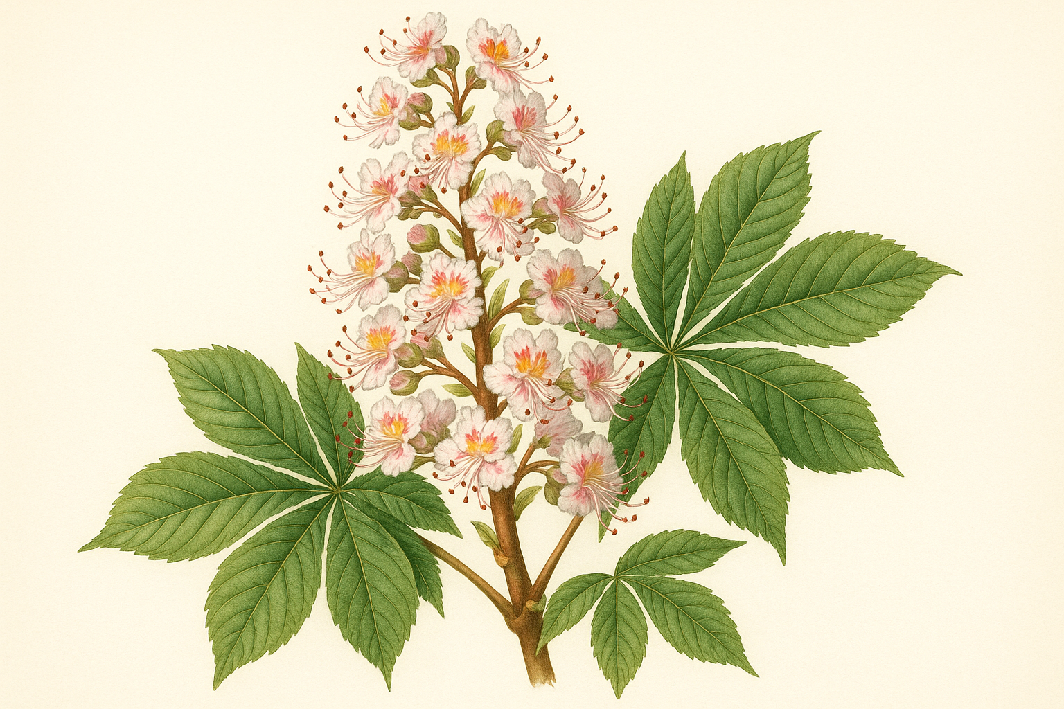 an illustration of horse chestnut flowers