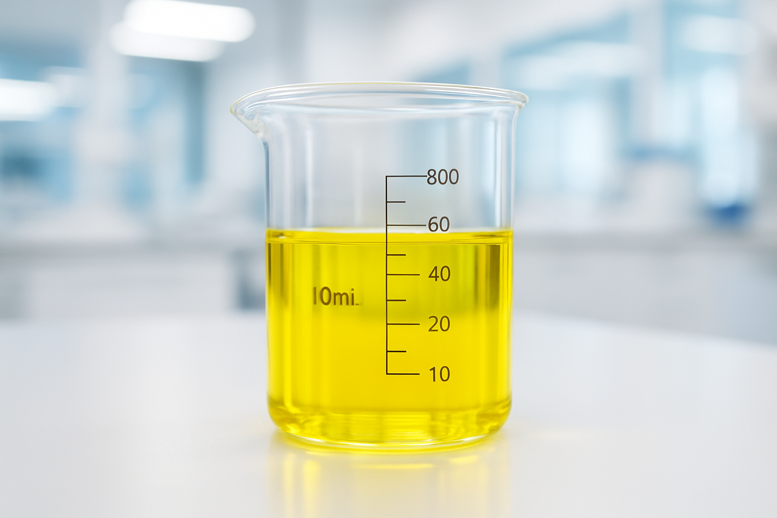 a beaker of hydroxypinacolone retinoate - a member of the retinol family