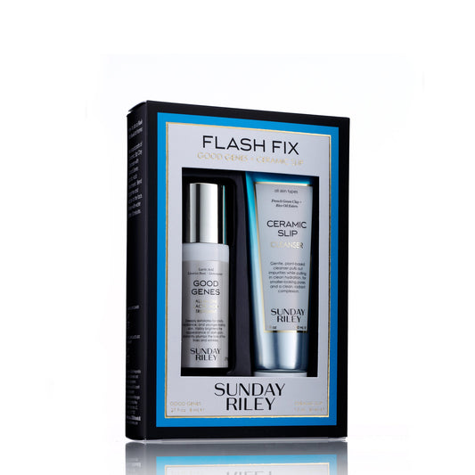 Flash Fix kit pack shot with Good Genes Lactic Acid and Ceramic Slip