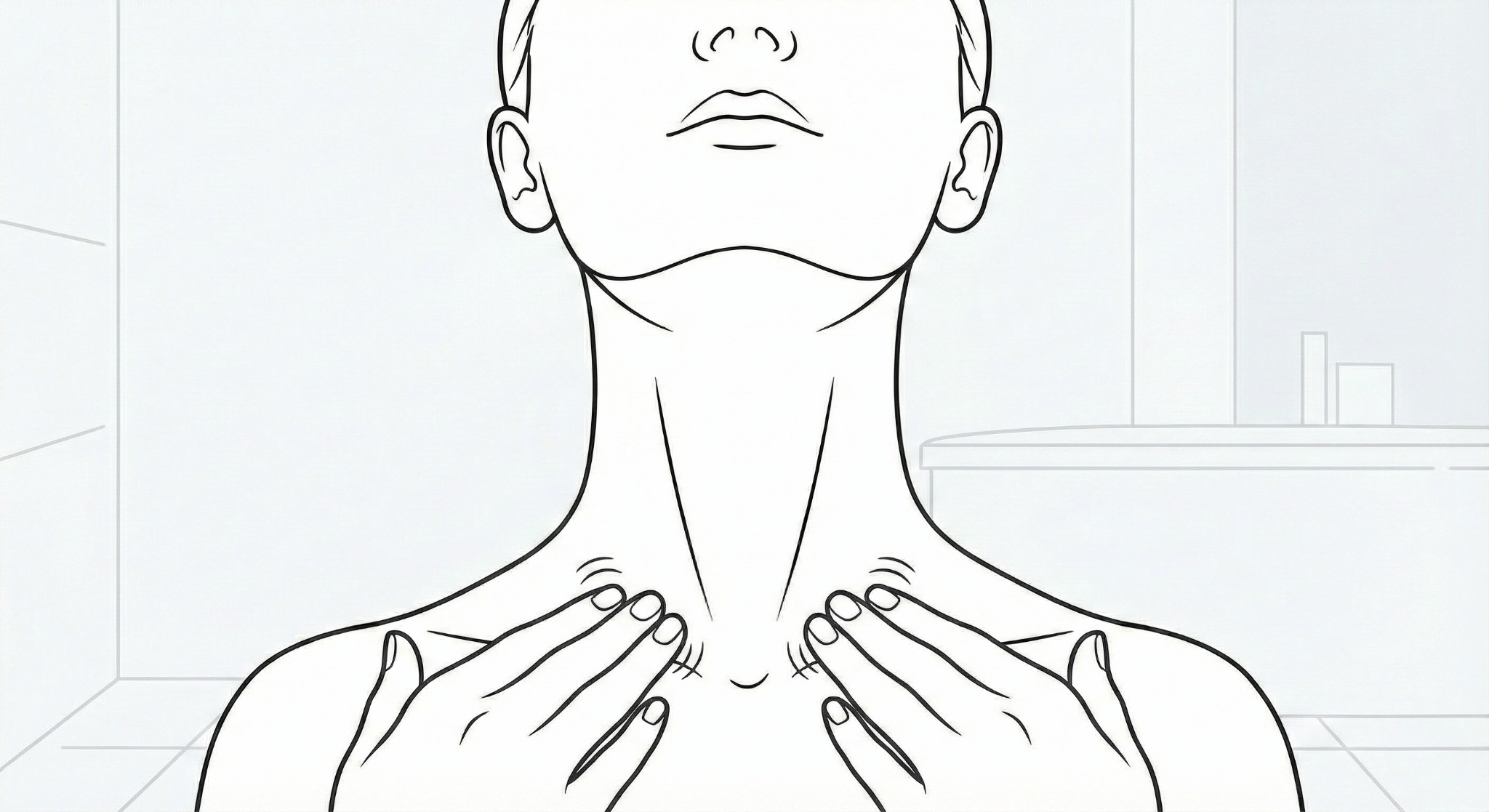 Lymphatic drainage massage technique for neck drainage to reduce cortisol face puffiness