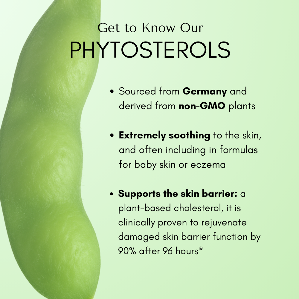Phytosterols, plant cholesterol, vegan, soothing eczema skin barrier