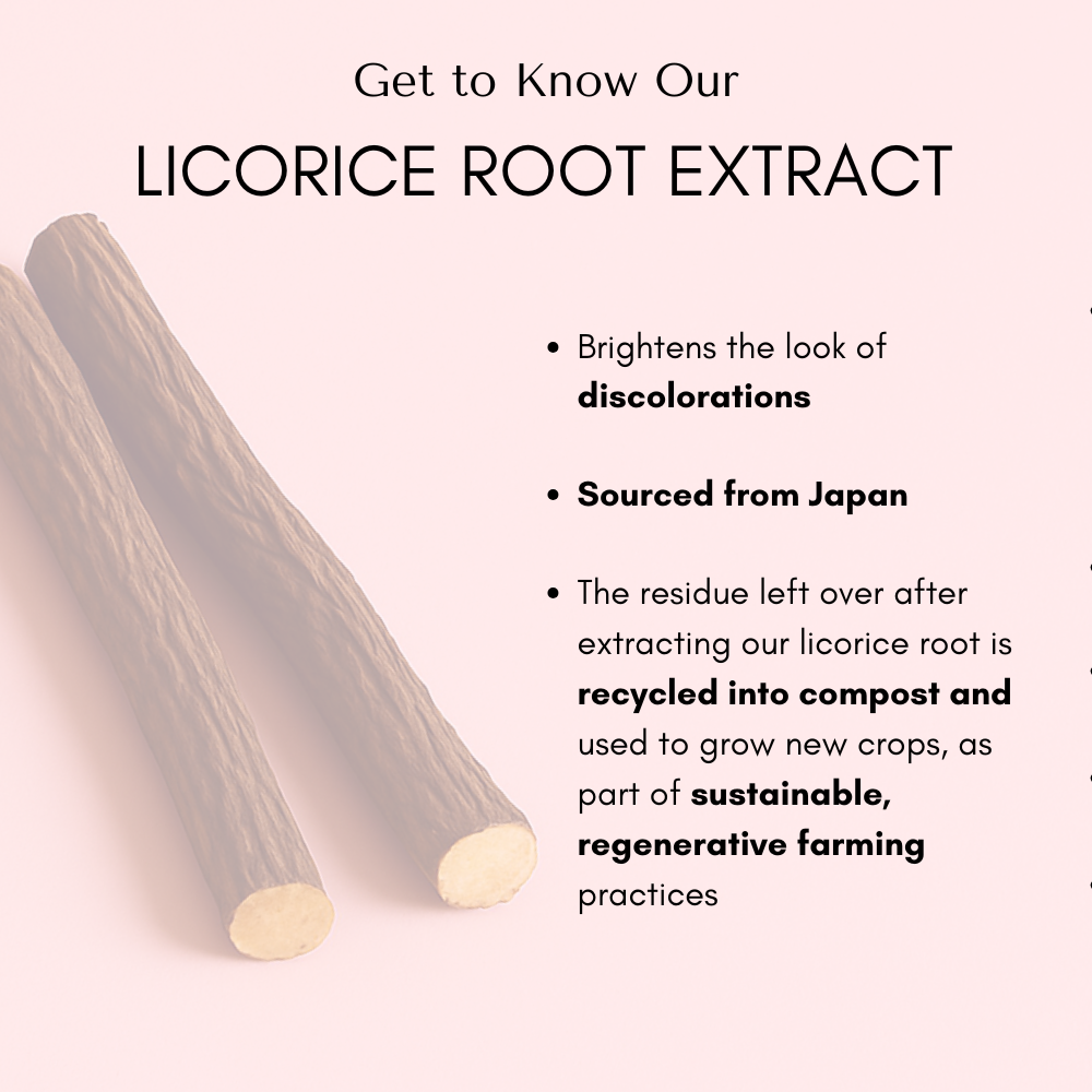Licorice Root brights skin dark spots, sustainable, made in Japan